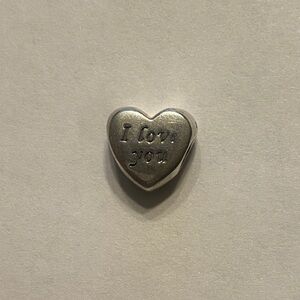 Pandora Sterling Silver I Love You heart charm